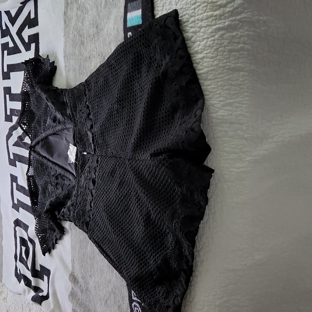 Lumier Black lace shortall/size S. never worn. This is beautiful craftsmanship